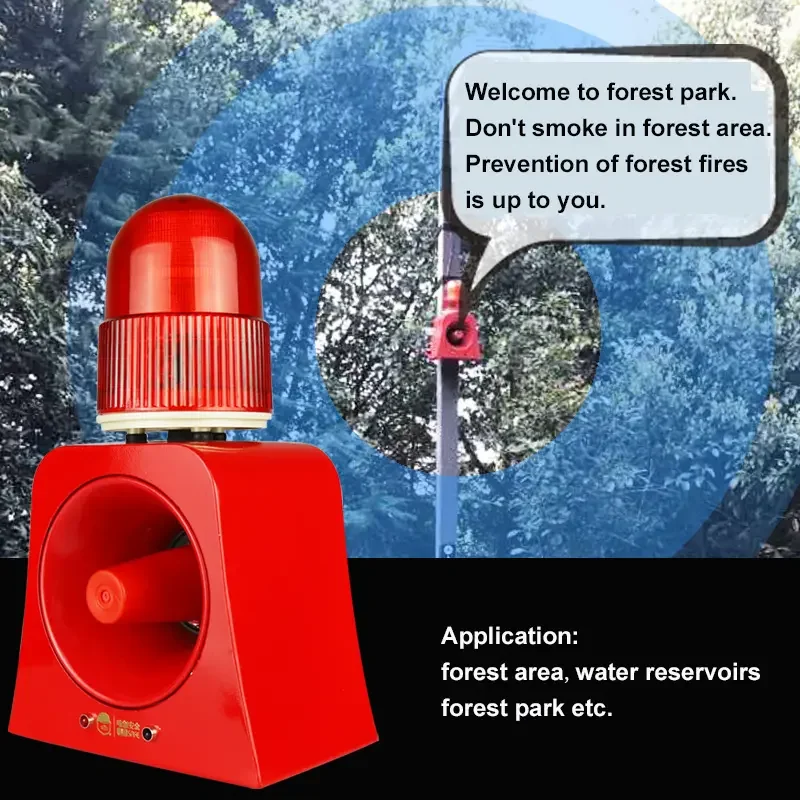 Infrared Remote Controller 120dB Audible and Visual Alarm Industrial Security Microwave Siren Alarm