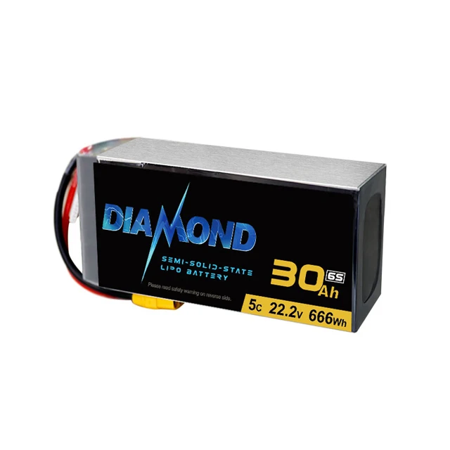 High Energy Density 22.2V 6S 22000mAh 30000mAh Semi Solid State Lipo Battery Pack for Drone UAV