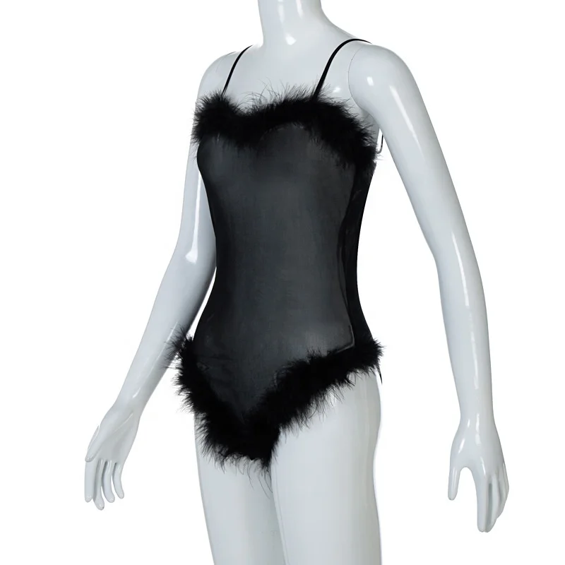  2021 Winter new nightclub sexy mesh see-through raw edge sling woman