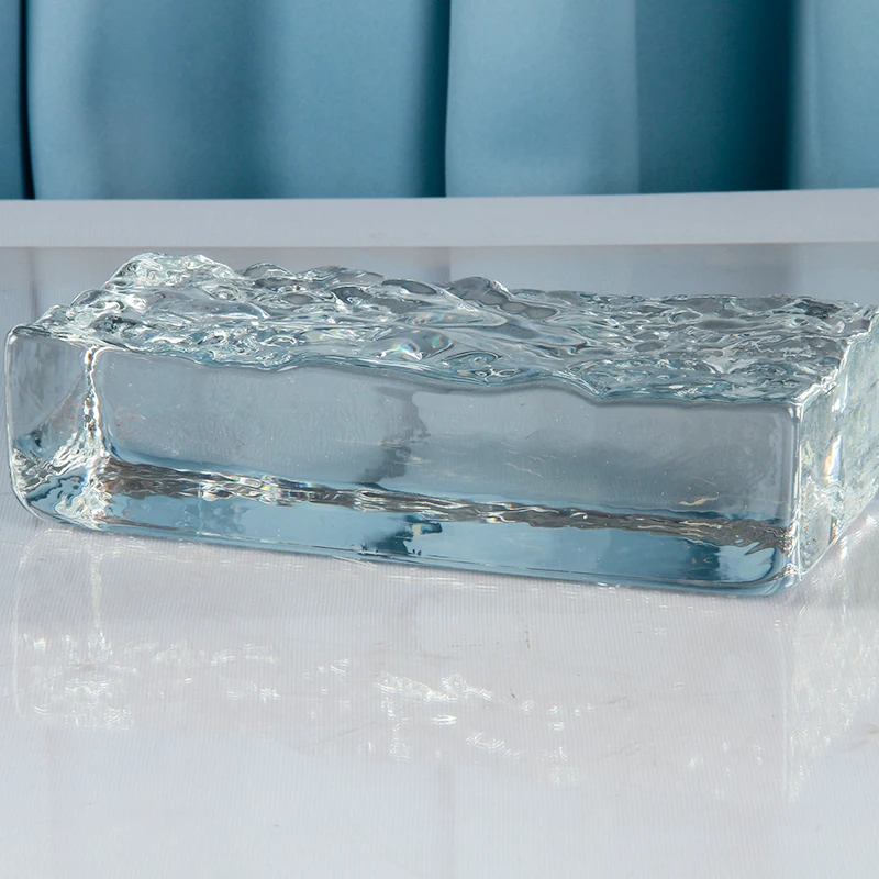 Wholesale High Grade K9 Crystal Glass Cube Block Colorful Crystal Glass CraftsRaw Material Brick