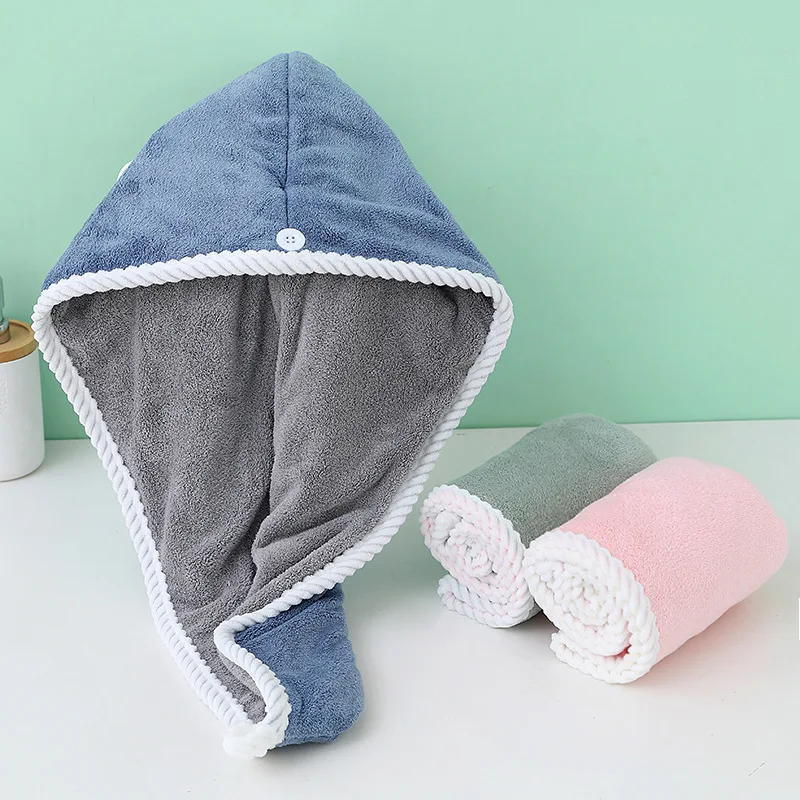 OEM Free Design Custom Logo Quick Dry Soft Flannel Hair Drying Towel Wrap