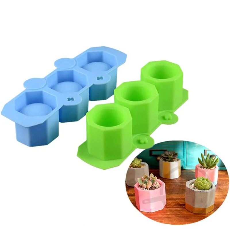 Multi-functional 3 Holes Reusable DIY Mold Silicone Mold For Plants