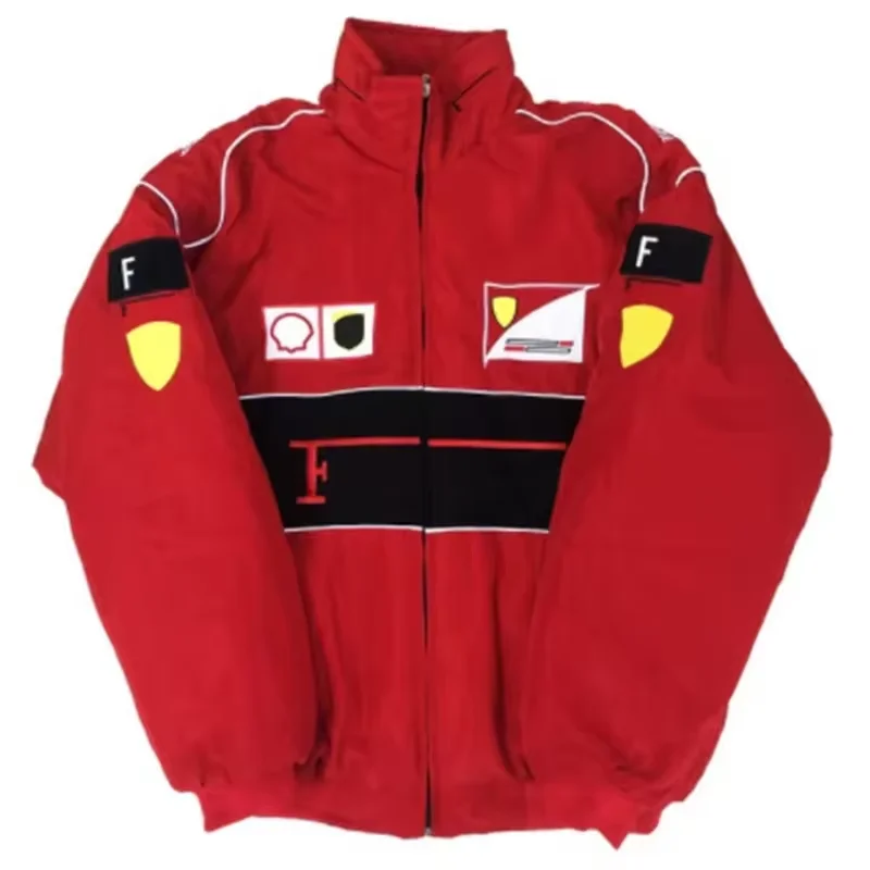 Embroidery Custom OEM Casual Streetwear Car Vintage Racing Jacket Motor Bike Motorcycle Boy Winter bomber f1 Race Jacket for men