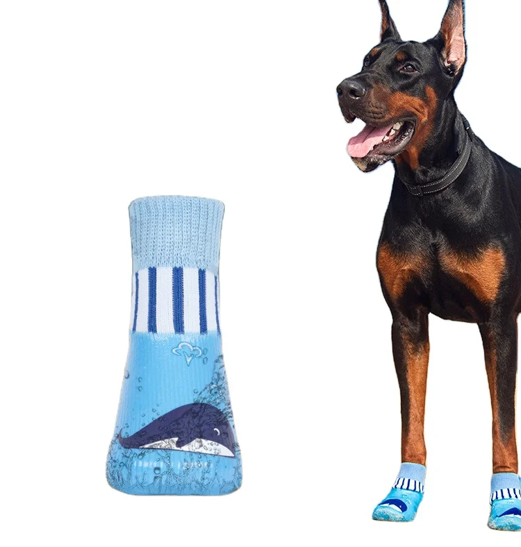 Factory Goods In Stock Hoopet Anti-slip Dog Rain Boots Socks With Rubber Bottom