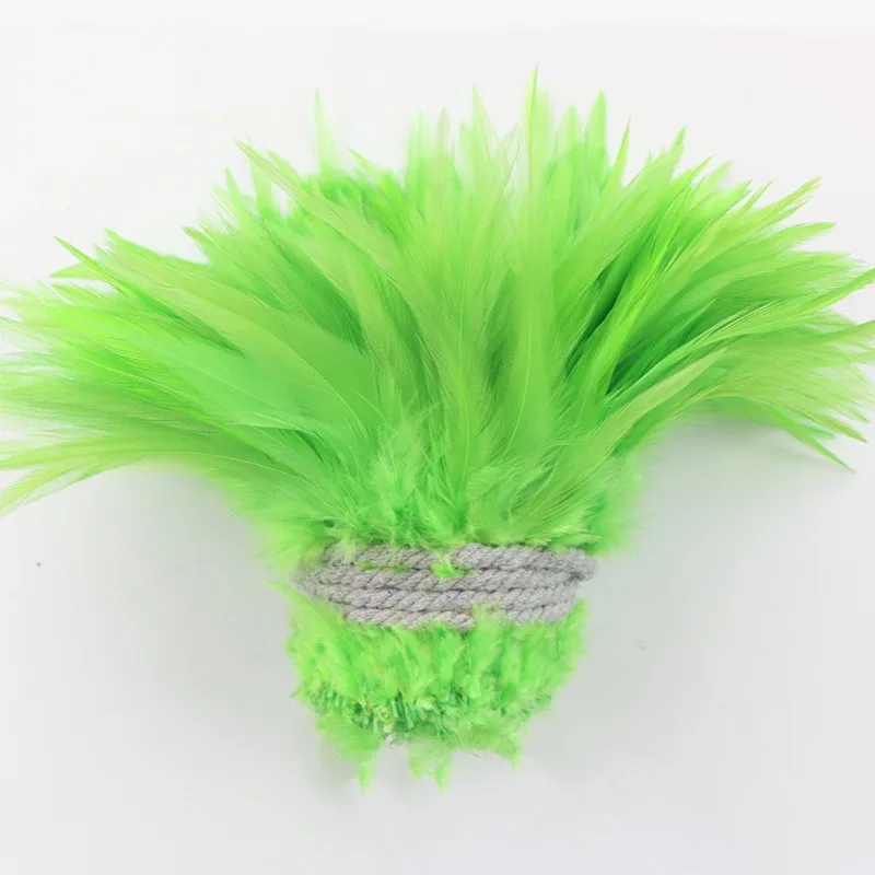 Wholesale 10-15 cm 4-6' Natural Bleached White Dyed Hackle Strung Feathers Rooster Neck Feather for Wedding Clothing
