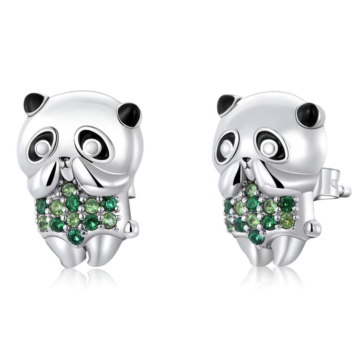 Hot Sale 925 Sterling Silver Summer Mini Panda Enamel Women Earrings Jewelry