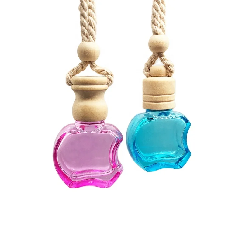custom wooden 6ml 8ml 10ml 12ml empty Car Air Freshener Bottle Hanging car bottle hanging oil diffusers for car apple