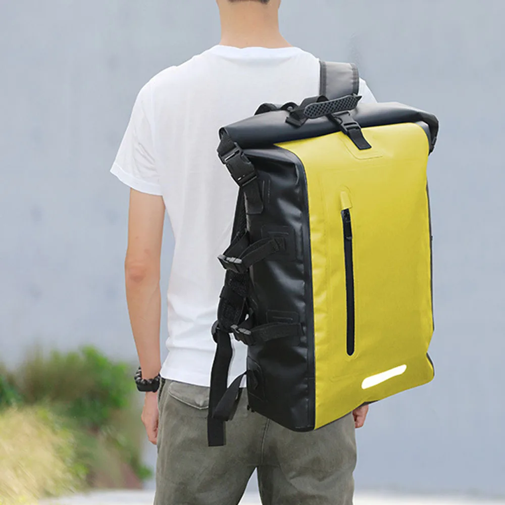 Portable Waterproof  PVC net  Dry Drifting  Backpack   500D pvc mesh  swimming bag