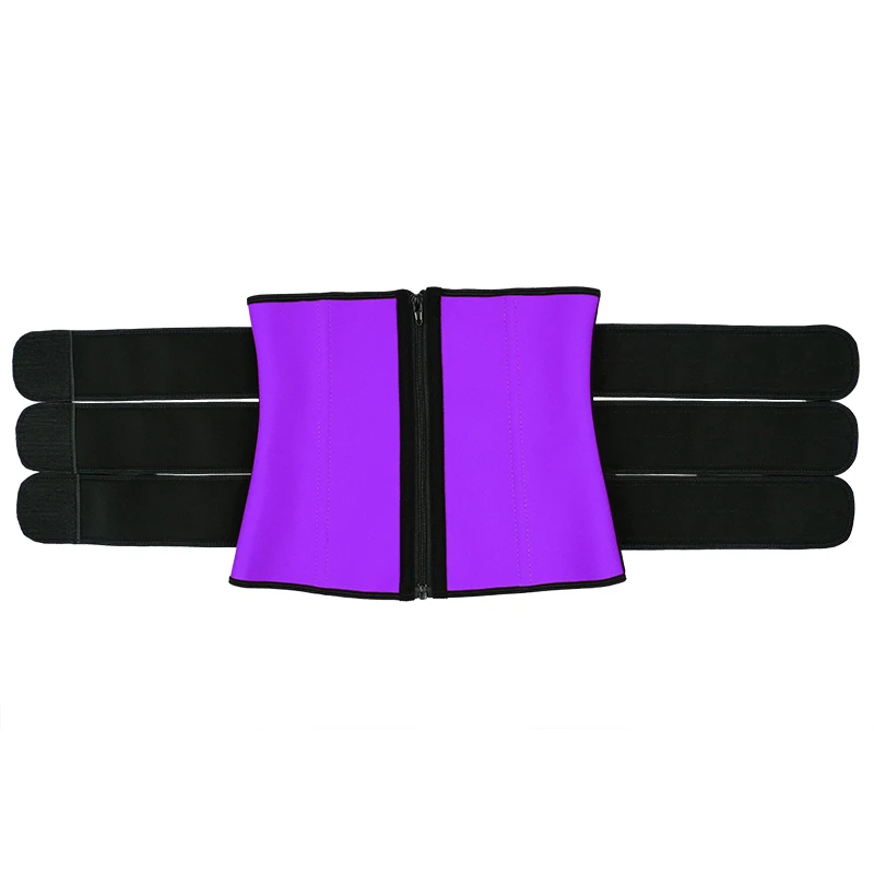 NANBIN Custom Logo Get Fit Three Belt 3 Strap Zip Steel Bones Waist Trainer Corset Hourglass Shaper with Zipper