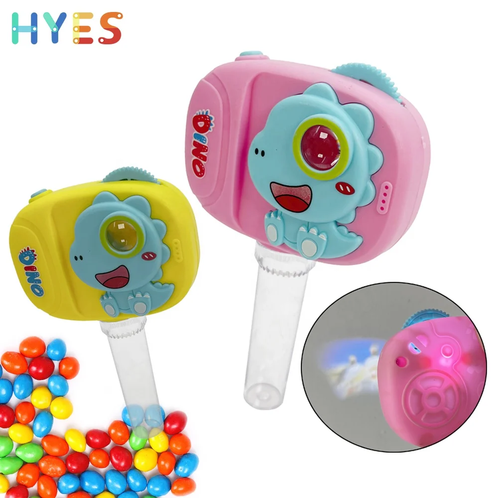 Huiye New Design Projection Camera Candy Toys Mini Dinosaur Styles Candy Toys With Filled Tube Sweet Candy Toys For Boys Girls