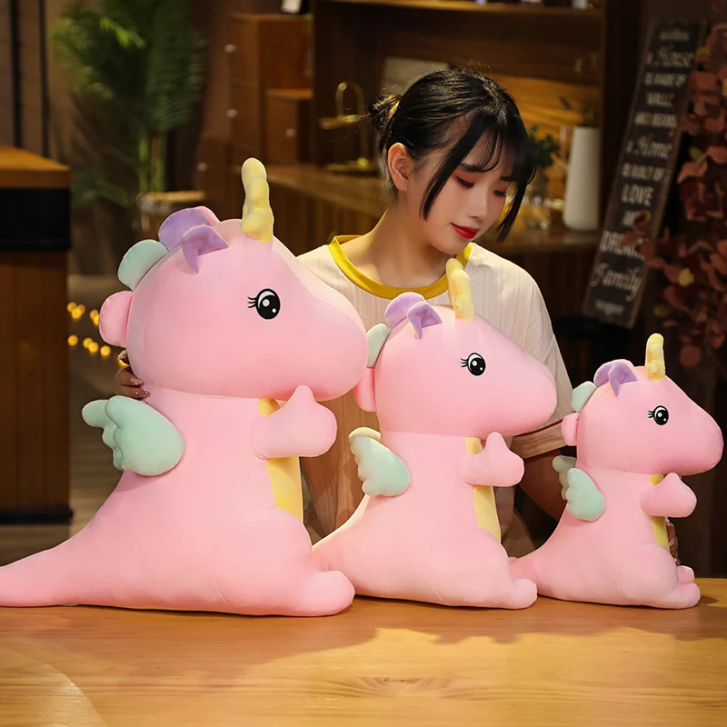 Factory Direct Wholesale Cute Stuffed Dragon Doll Plush Pillow Dinosaur Plush Toy Animal For Gifts Home Decor Bedtime Toys