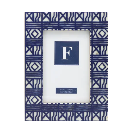 Innovative design bone inlay style white and blue photo picture frame for gift home office decoration
