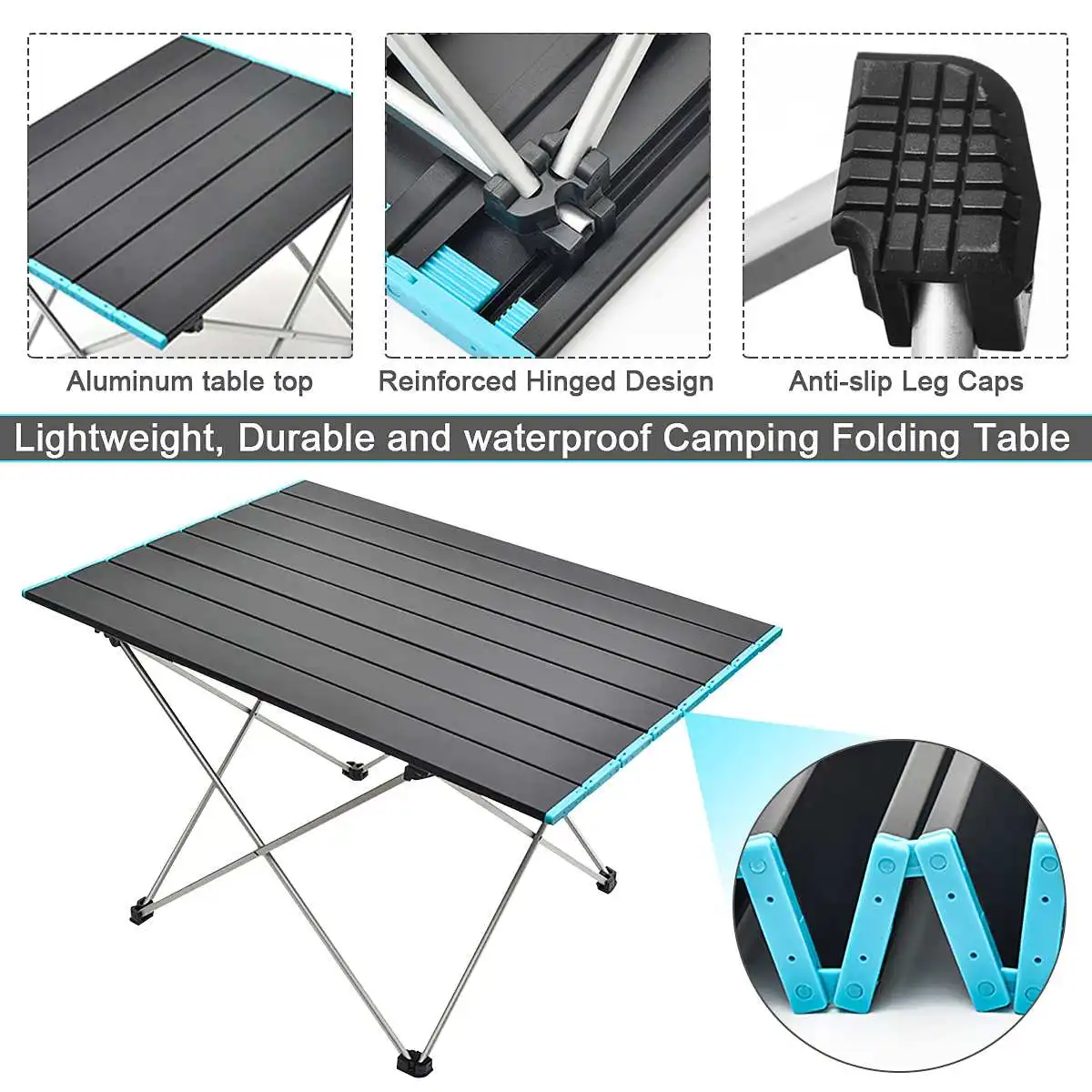 New Outdoor picnic folding table super light aluminum alloy fishing table camping chair self driving picnic portable mini table
