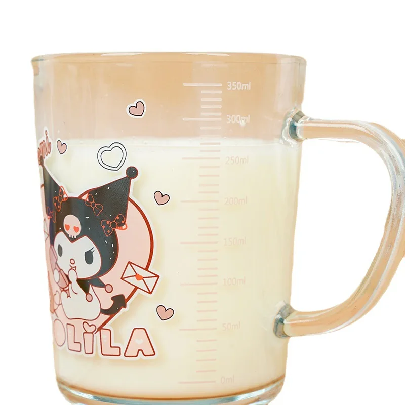 Очаровательная стеклянная чашка для воды с соломой 350 мл