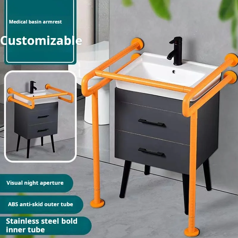 Hospital Elderly Bathroom Safety Grab Rails Wall Mounted Stainless Steel Handrails with Nylon Handle Handicap Safety Grab Bars