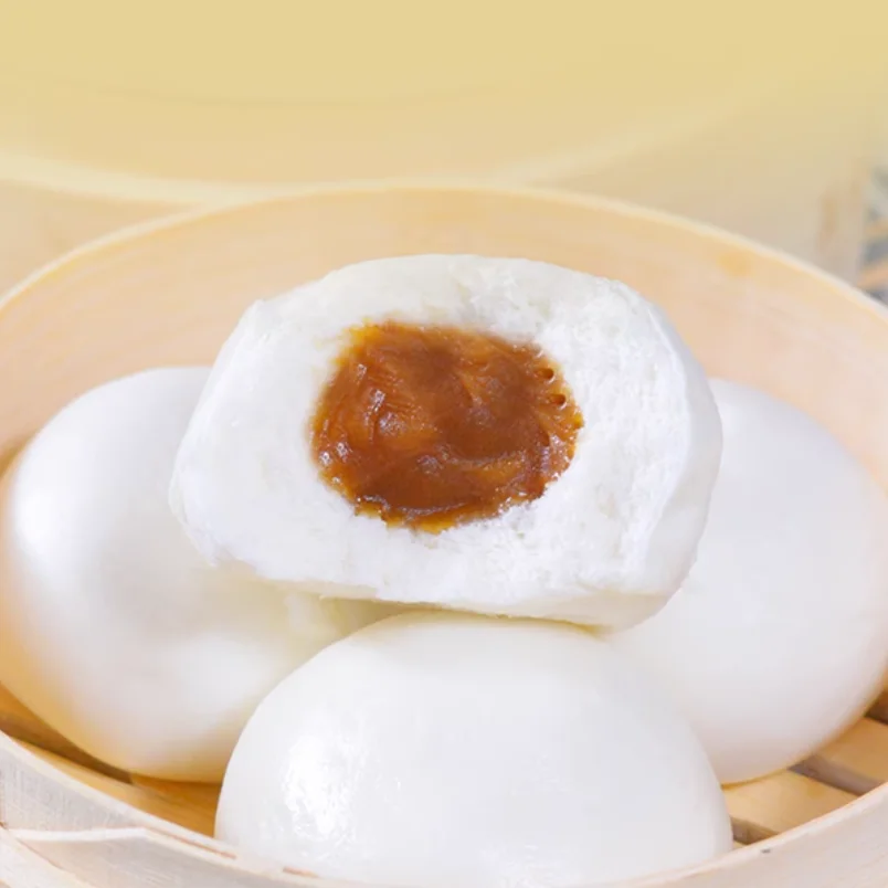 Chinese Frozen Steamed Bun Stuffed with Lotus Seed Paste Cantonese Style Lotus Paste Bun