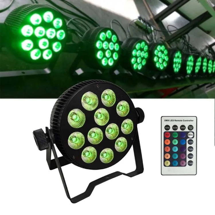 6in1 RGBAW UV IR Remote control 12x8 dmx flat led par can light with great wash effect for live events