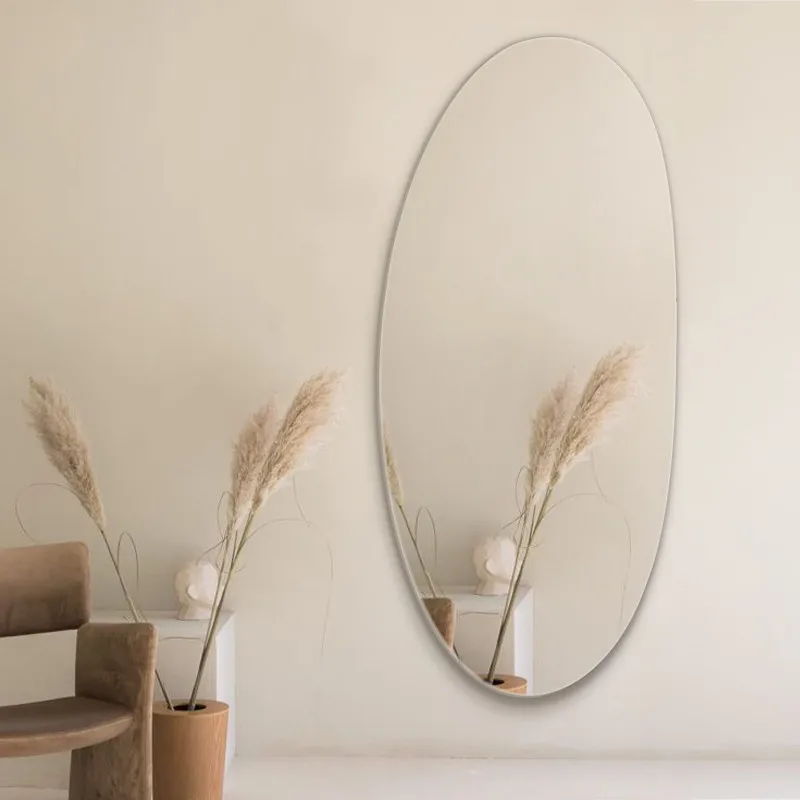 
High Quality Nordic Simple Frameless Decorative Wall Mounted Irregular Mirror with Beveled Edge 