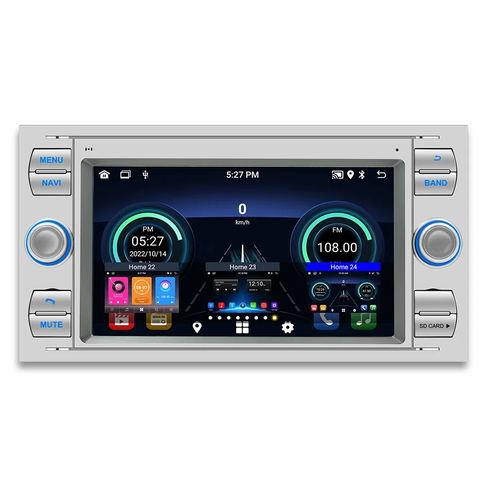 Android 7' Car Radio DVD GPS Touch Screen Mirror Link Stereo Autorradio for Ford Transit/Focus/Kuga/Fusion 2 Din Portable