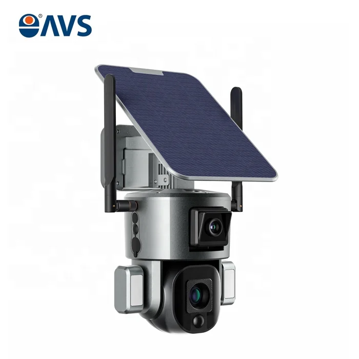 New 4MP 4G 4K HD 10K Zoom Wireless Outdoor Solar Powered Security IP Human Track 8MP Dual Lens CCTV 4G Solar PTZ Camera
