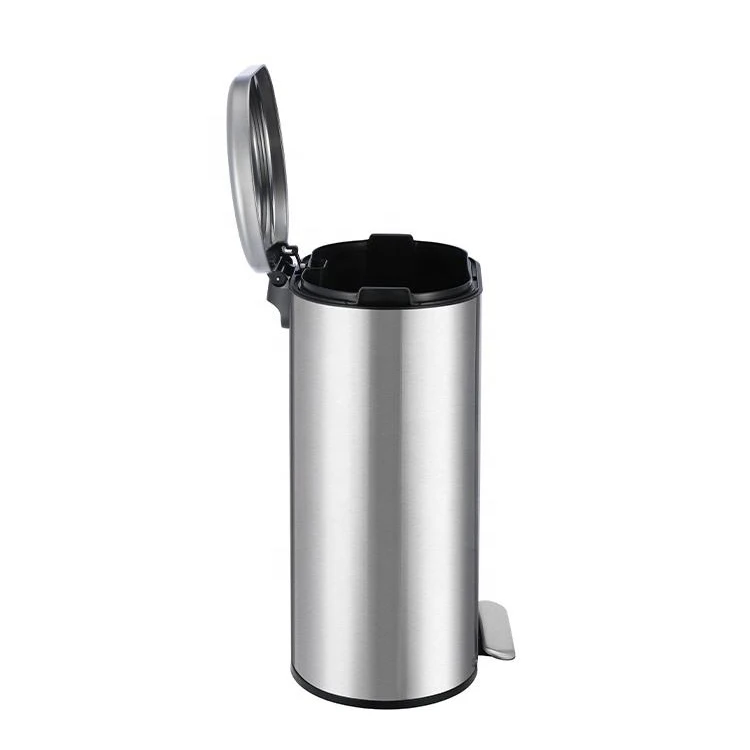 big capacity household bathroom kitchen trash bin waste bin Stainless Steel big capacity rolling cover type pedal trash can