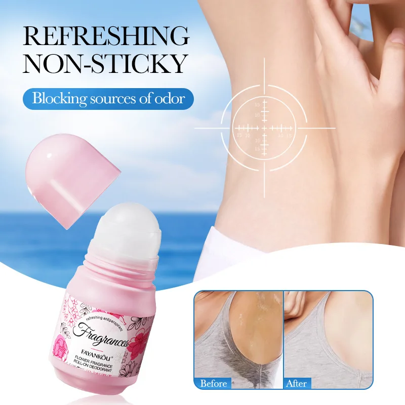Private Label Natural Plant Essence Refreshing Deodorant Fragrance Roll-on Antiperspirant Deodorant Femme