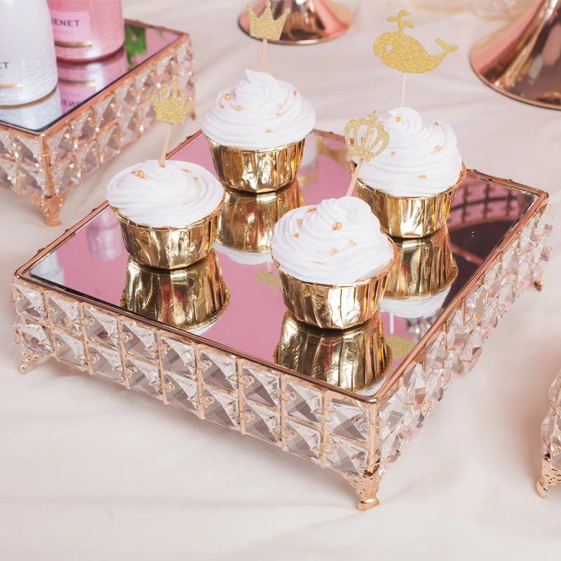 Single Item Crystal Dessert Stand Highstand Party Tray for Wedding & Party Decorations for Cakes & Small Dishes