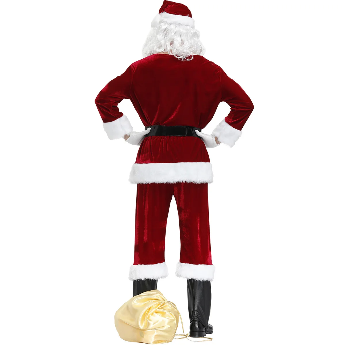2021 autumn and winter warm and thick adult Santa Claus costume baby big red Halloween Santa Claus costume set hot sale
