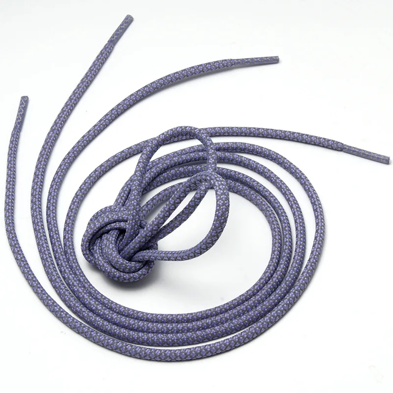 Youki 3M reflective laces good quality shoe lace 4.5 mm wide 0.5-1.8m length , wholesale custom 3M reflective round shoelaces