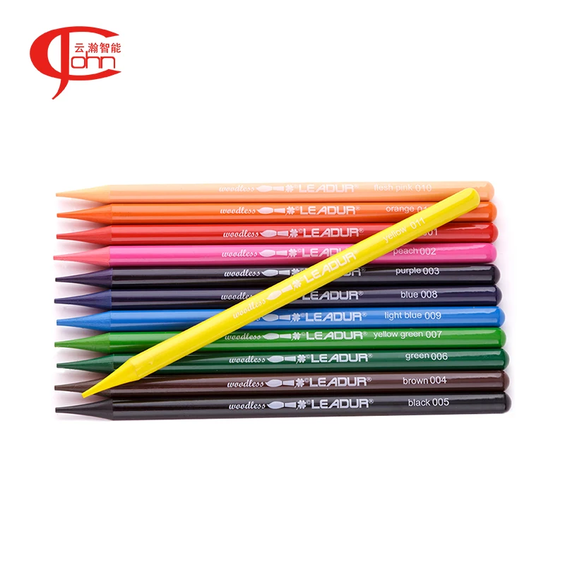 Artist Water painting 12colors water soluble color pencil woodless watercolored pencil