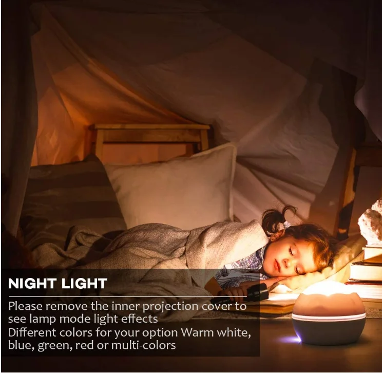 Night Light Projector,Delicacy 2 in 1 Ocean Undersea Lamp and Starry Sky Projector, 360 Rotating 8 Colors Mode LED Night Lights