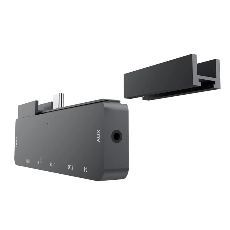 Multi function Usb Type-C 7 in 1 Hub with 4K HD-MI USB3.0 Type C PD SD/TF Card reader 3.5 stereo audio aluminum alloy for ipad