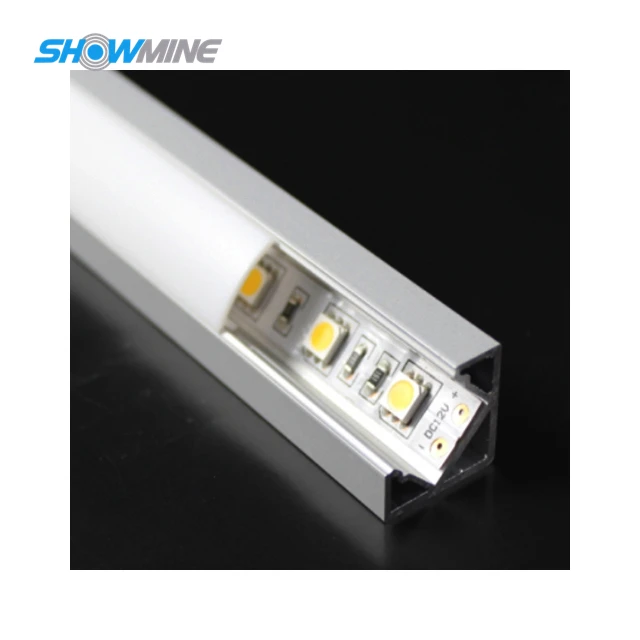 
L shape corner design led aluminum profile DC12V smd5050 60led per meter side 18.5mm 45 degree beam 