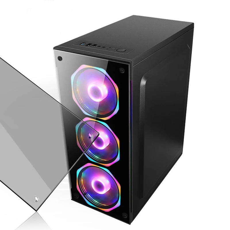Hot selling ATX Computer Case Full Tower Cabinet For PC Gaming Case Towers High Quality Transparent Cases Fan