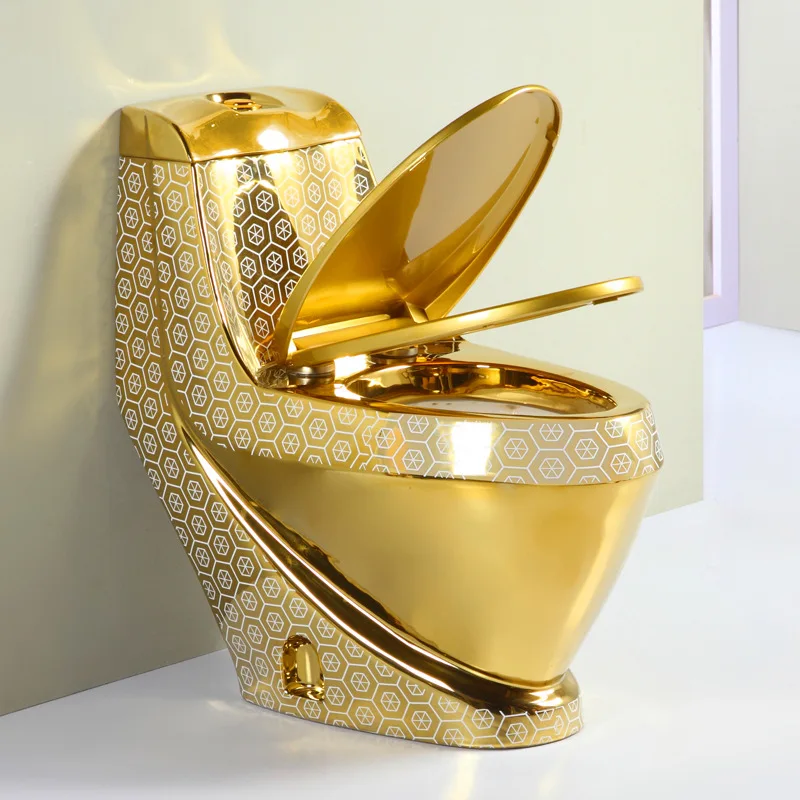European easy cleaning washdown gold electroplated toilet bowl bathroom luxury toilets
