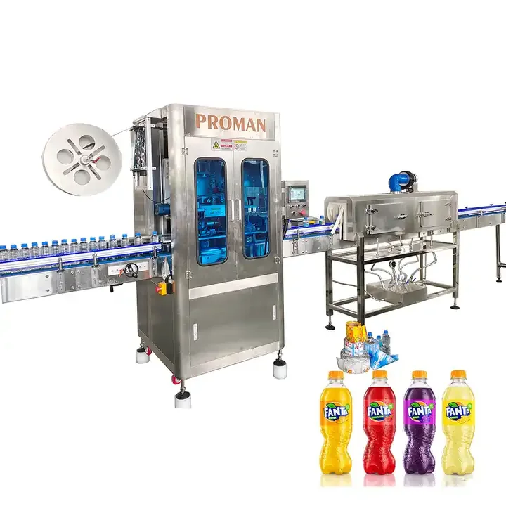Automatic PVC plastic Label shrink sleeve labeling machine PET glass bottle label applicator