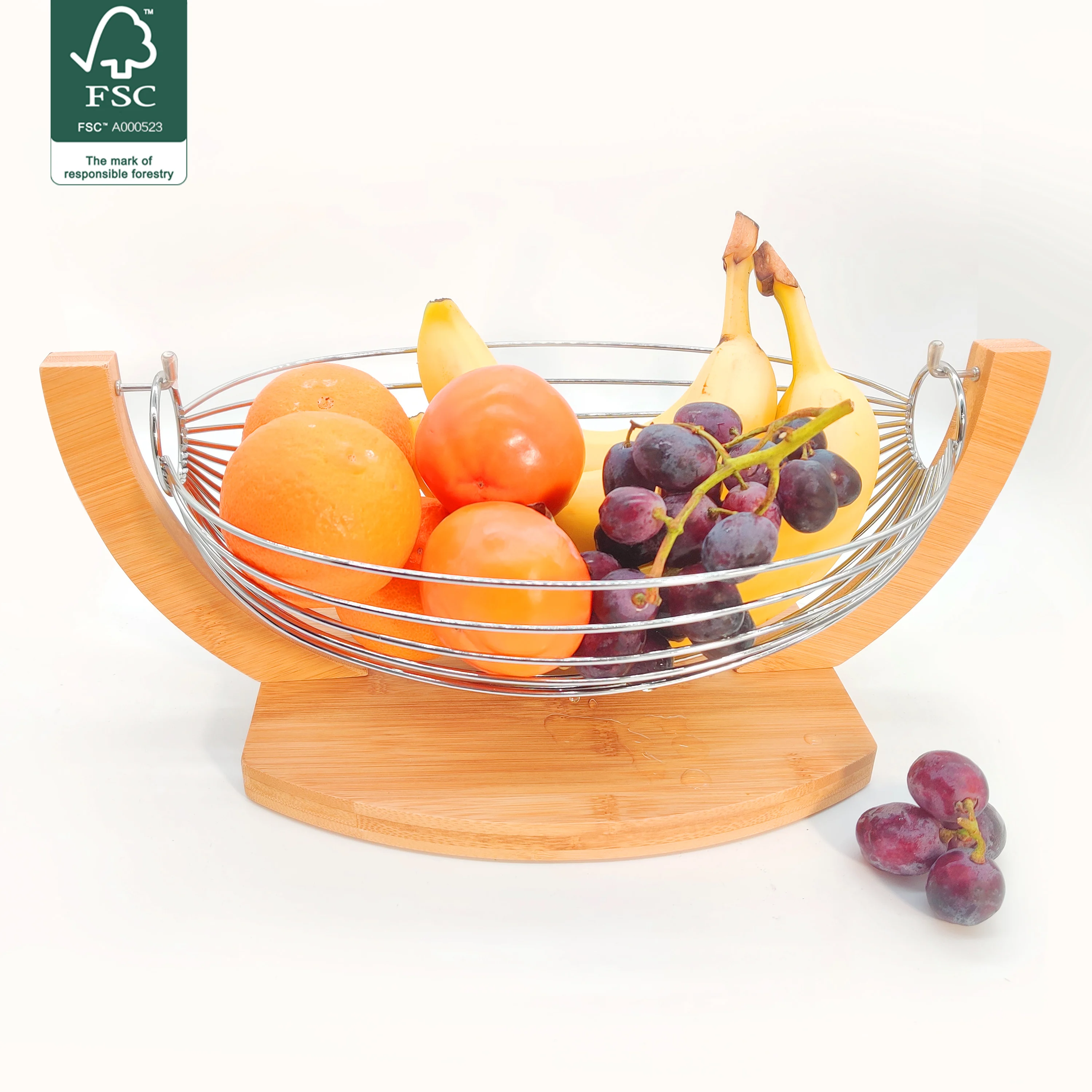 Hot sells Bamboo fruit display rack Vegetable basket Bamboo fruit basket