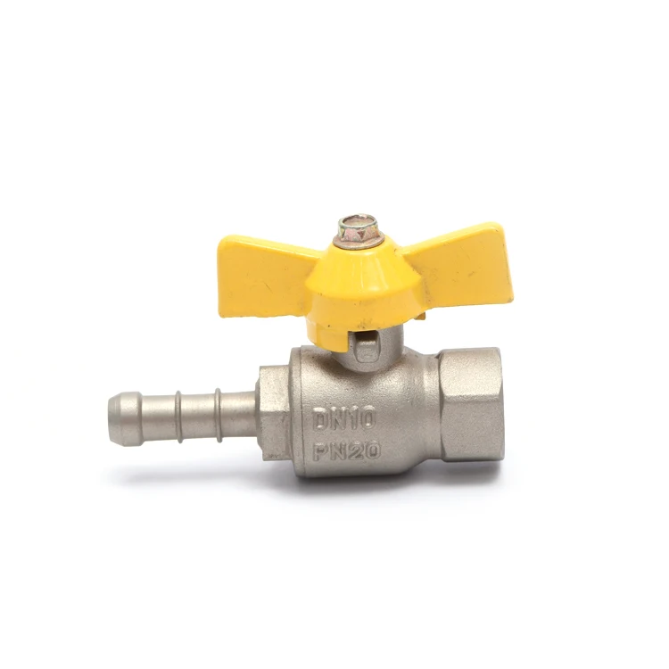 Fast Delivery F H Mini Safety Spring Gas Valve Nickel Plated Tap Brass Air Gas Valve Ball Valve