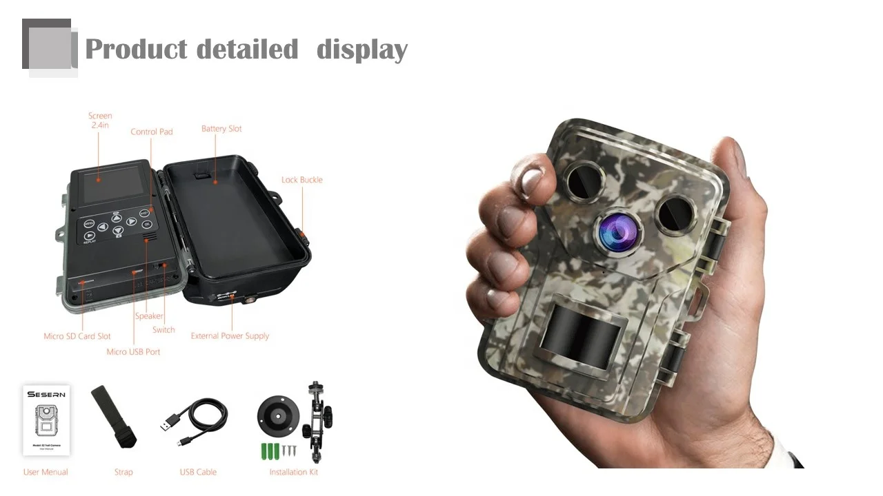  OEM/ODM Trail Camera waterproof IP66 4K инфракрасная камера для охоты на диких