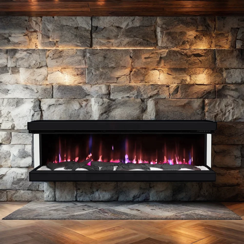 OEM/ODM Electric Fireplace with Realistic Flame Indoor Use Big View Electric Fire Place for Household or Hotel