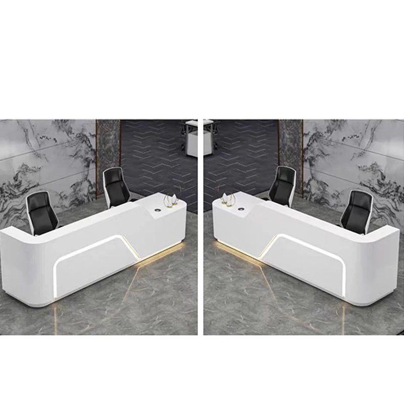 Customized Glass Top Salpn Beauty Salon Bar Reception Desk Suppliers