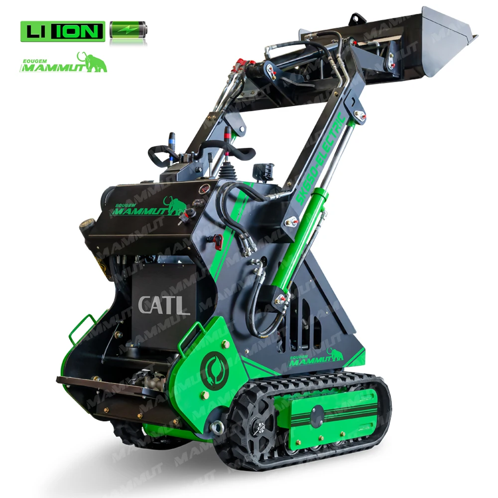 Mammut electric SKE650 stand on 380kg mini skid steer loader with auger