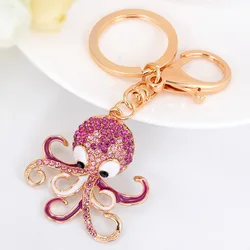 Factory main product squid shaped unique design octopus shaped sea animal metal keychain