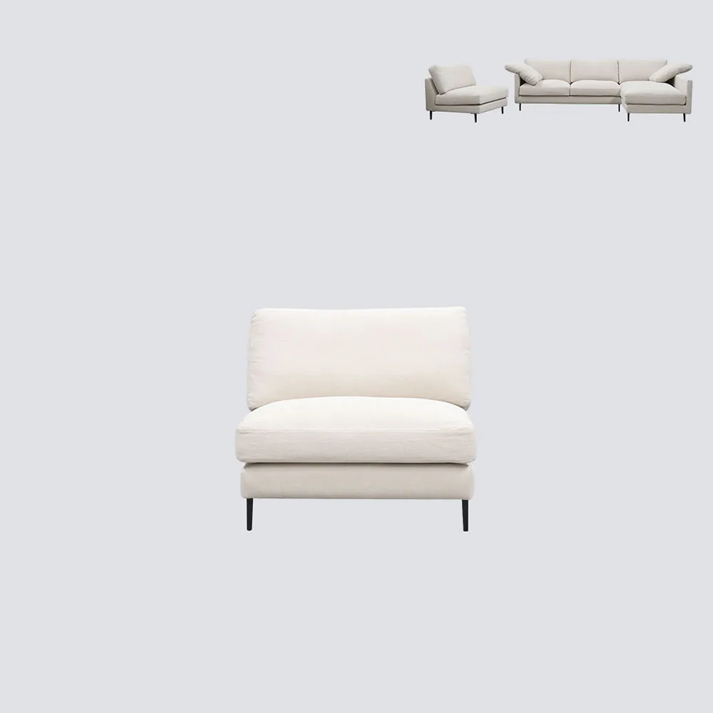 NS FURNITURE Modern Design Fabric Modular Sofa Light Luxury Living-Room Sectional Couch Feather Filling Iron Sofa Leg
