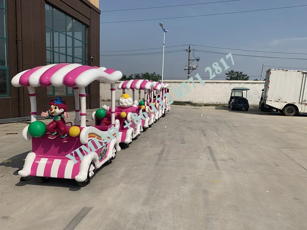 2024 new design Kids Rides Mini Clown Attraction Tourist Amusement Park Trackless Train For Sale