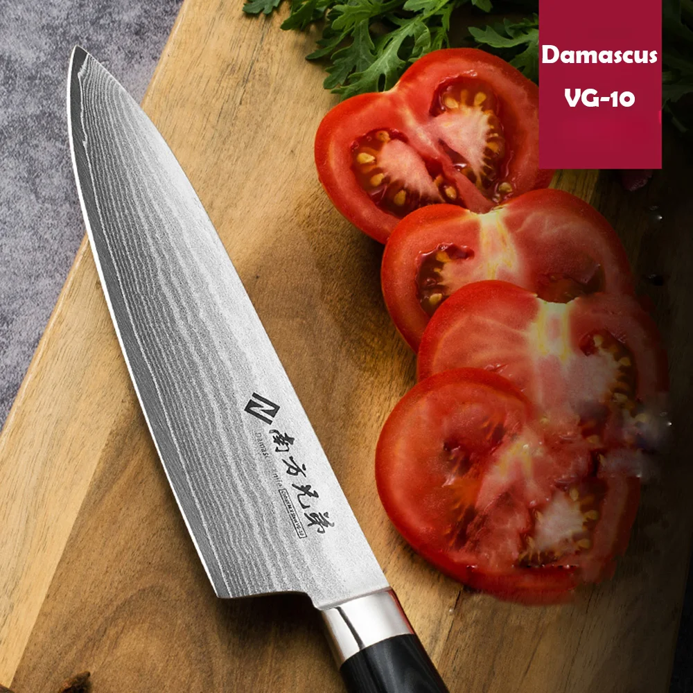 Nanfang Brothers Ultra Sharp Damascus Kitchen Knife Pro Micarta Handle Chef Knife