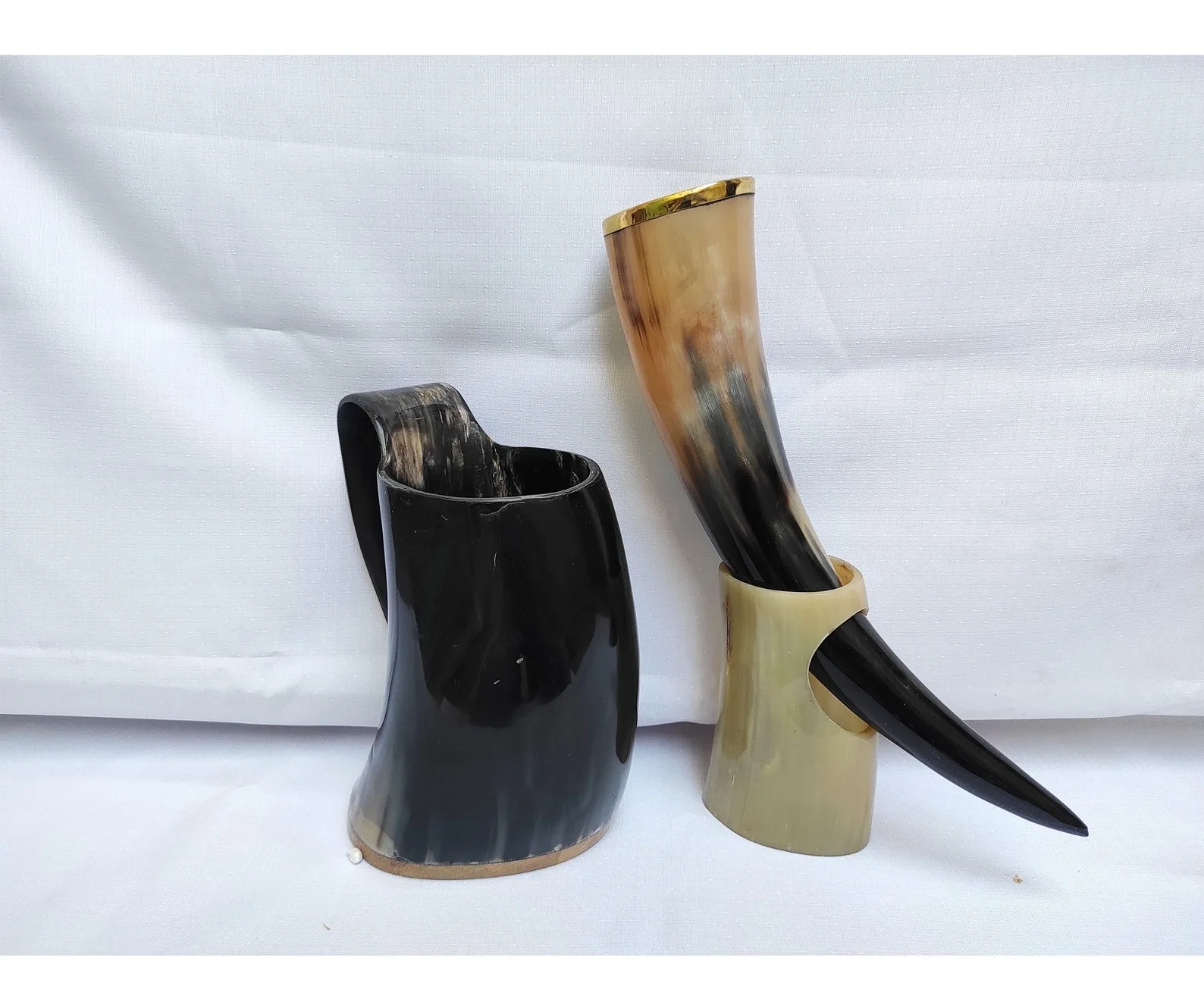 Viking Drinking Horn & Food Safe Polished Custom Stand Quality Natural Ox Buffalo Material Low Price Christmas Decoration India
