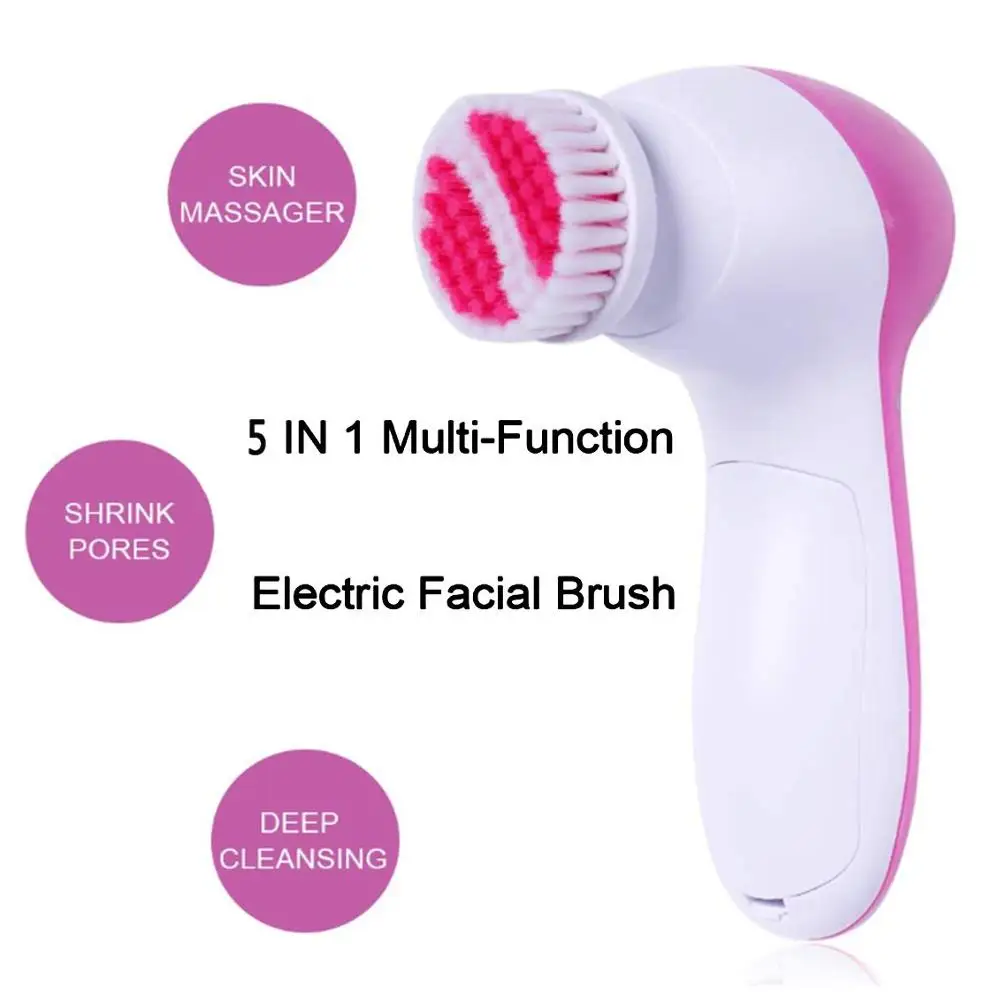 5 in 1 Cleansing Brush Beauty Cleansing Brush Vibrating Blackhead Removal Brush
