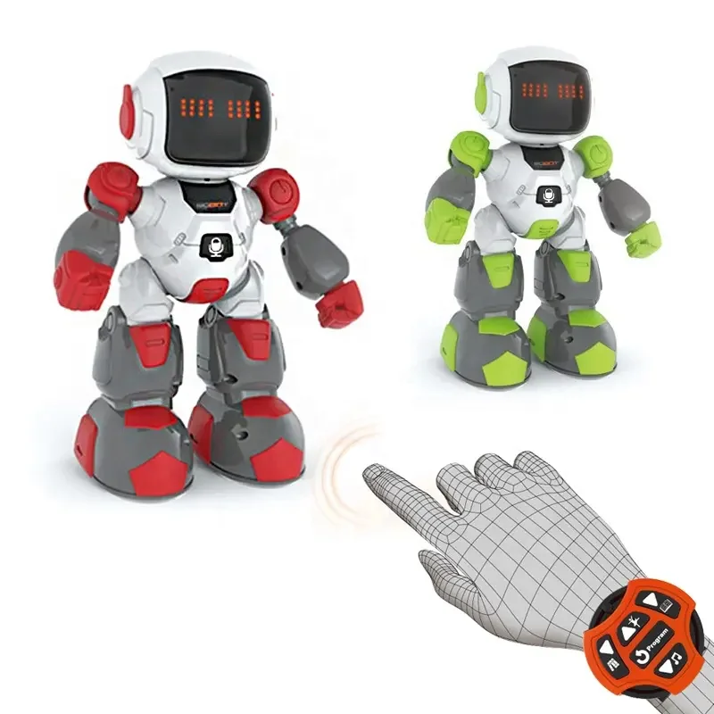 Kids SETM Educational toys Intelligent Watch Control Robot Toy With Light And Sound 4 Channel Mini RC Robot toy