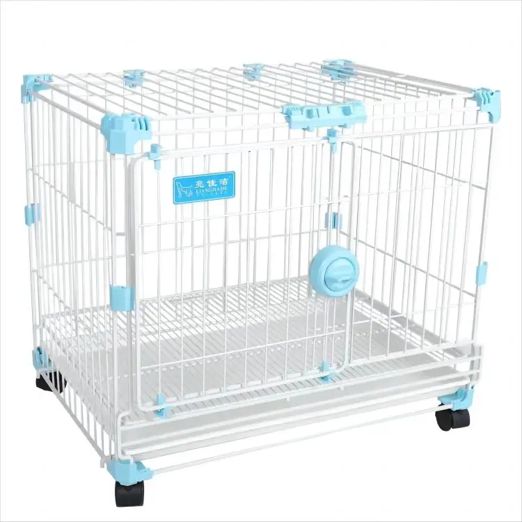 2023 New Design Stack Iron Metal Out Door Foldable Folding Cage Dog Cage With Wheels